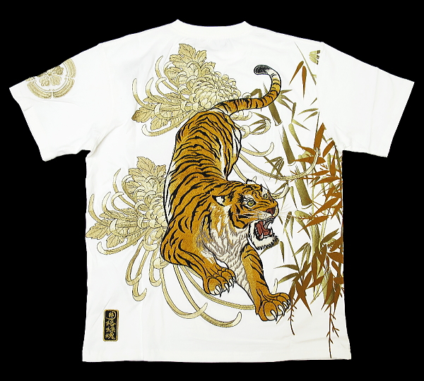 絡繰魂 絶品!信長の大虎刺繍Tシャツ